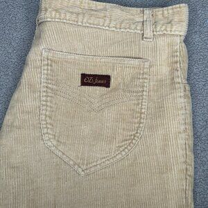 Vintage Oz Jeans Corduroy Pants Mens Tag 38 (Fits 36x35.5) Tan 70s Flare Cords